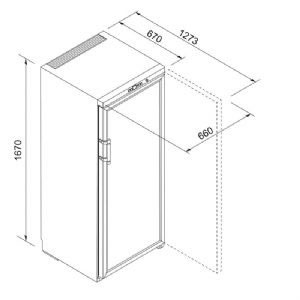 LIEBHERR Barrique系列WKb 4112酒柜外观尺寸