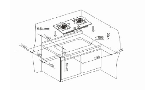 AKC61S930燃气灶外观尺寸 开孔尺寸