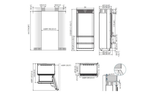 M8990HST6I冰箱产品尺寸图